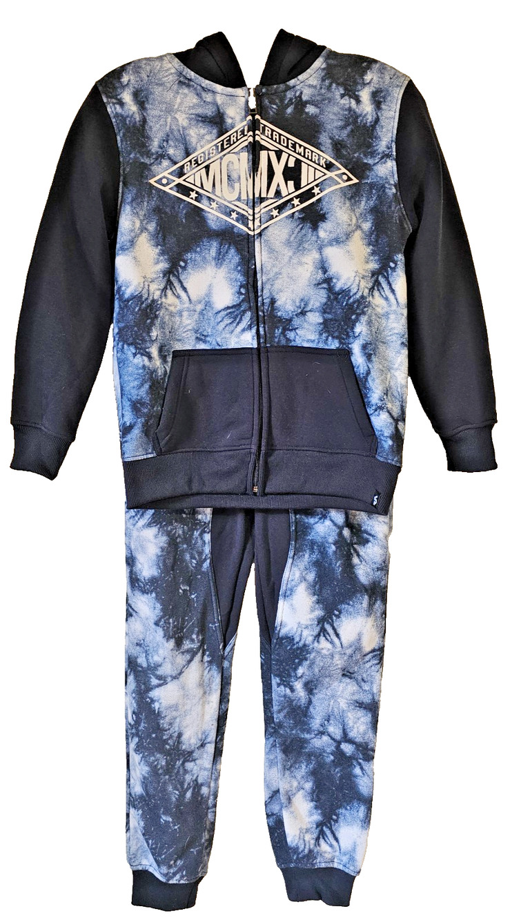 Southpole Boys 2 Pc Tracksuit Set Hoodie Jogger Tie Dye Navy Size 8 NWT Youth
